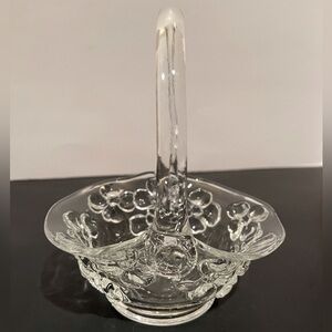 Vintage Tiara Indiana Glass Dogwood Basket with Handle